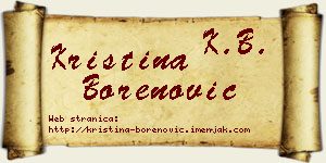 Kristina Borenović vizit kartica